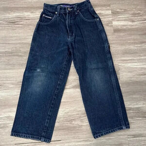 Vtg Y2K Baggy Wide Leg Loose Fit Carpenter Jeans Size Boys 7 Skater Y2K‎ Culture